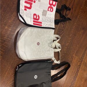 Lululemon Tote Bag Set - Black, White, Red